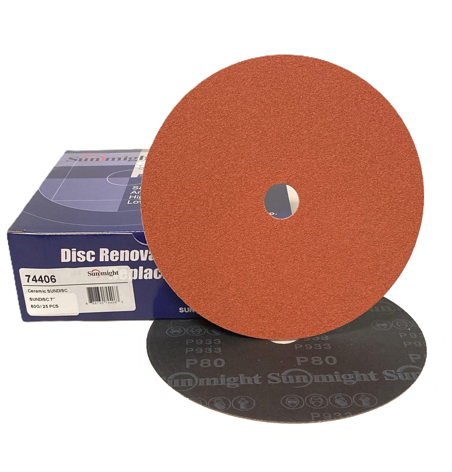 Sunmight 74406 Ceramic Fiber Disc 7" (80 grit)